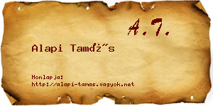 Alapi Tamás névjegykártya
