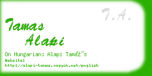 tamas alapi business card